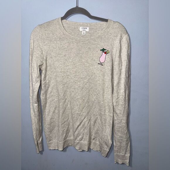 J.Crew Teddie Sweater Womens Size Small Oatmeal Cocktail Daiquiri EUC - Picture 1 of 7